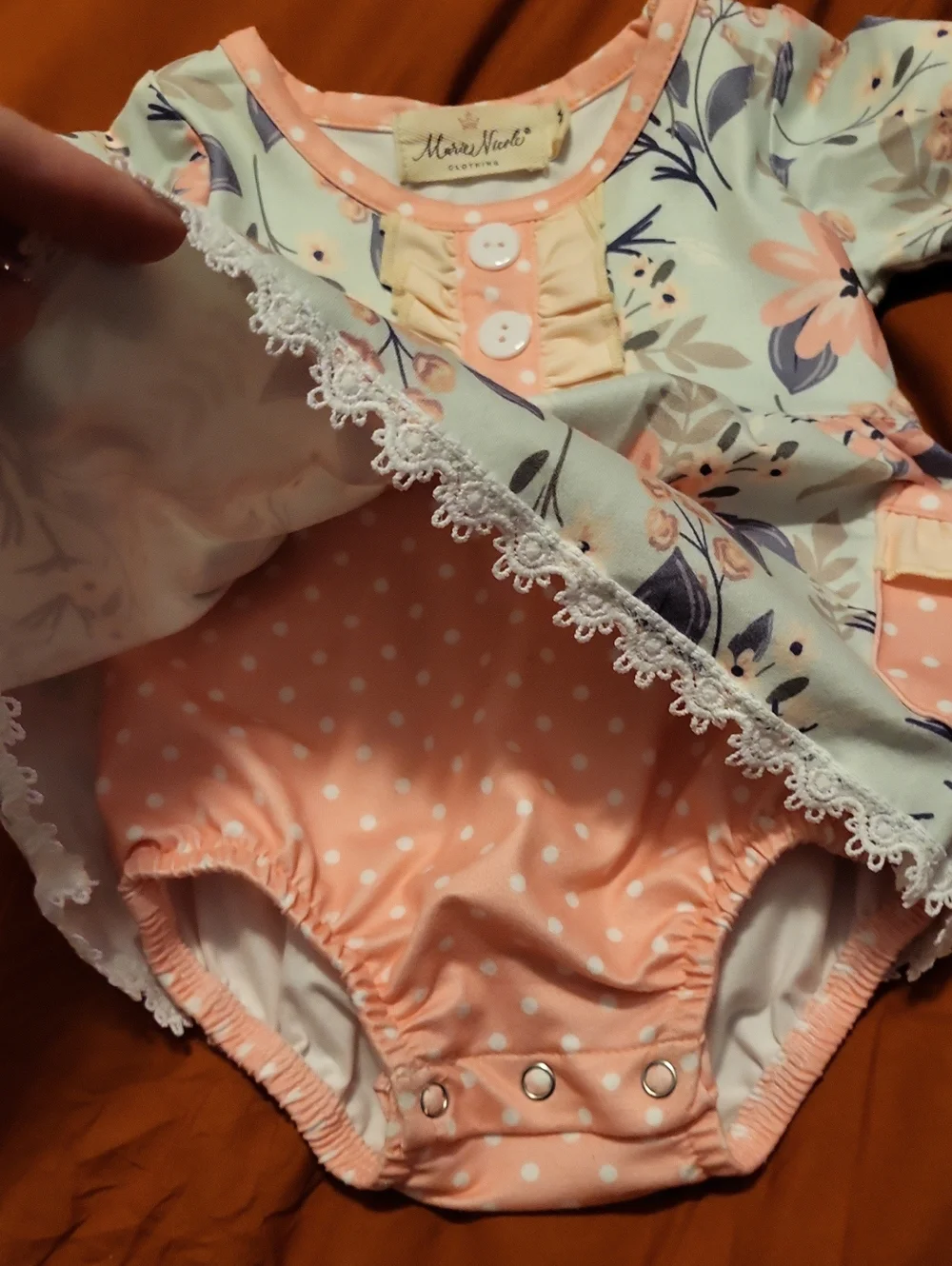 Marie Nicole Floral Baby Romper